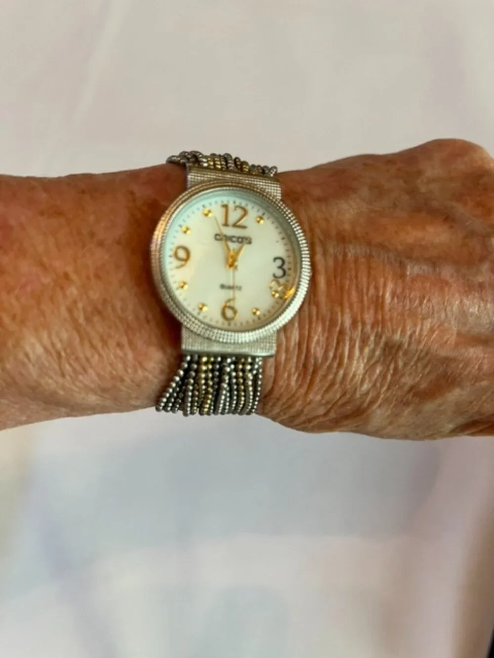 CHICO'S | Multi-Strand Beaded Chain Bracelet Watch Vintage-NEW Battery